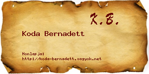 Koda Bernadett névjegykártya