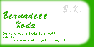 bernadett koda business card
